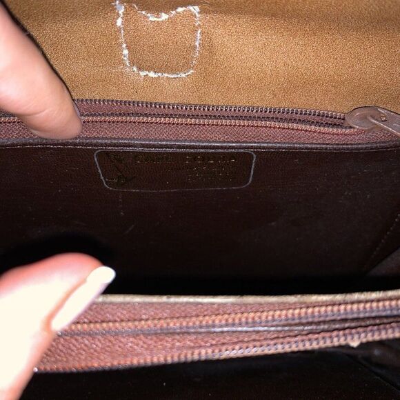 cape cobra vintage beige brown genuine ostrich leather crossbody bag - Picture 6 of 8